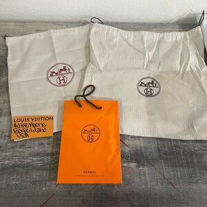 Hermes & Gucci gift bag & dust bag lot